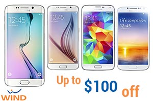 Up to $100 off Samsung Phones from WIND
