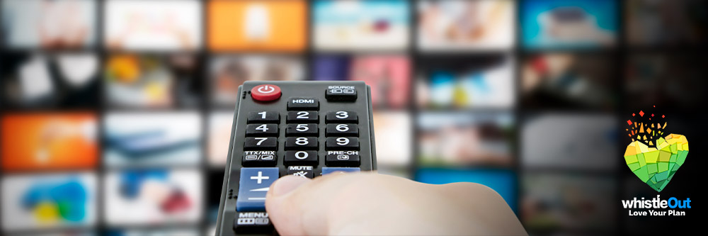 Remote control in front of many streaming services