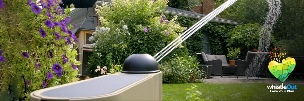 OtO smart sprinkler watering a lawn OtO smart sprinkler watering a lawn