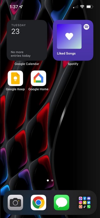 iPhone screen after an app has been re-added to the Home Screen