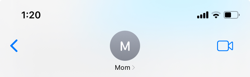 Screenshot of iPhone contact icon