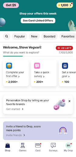 Screenshot of Drop app