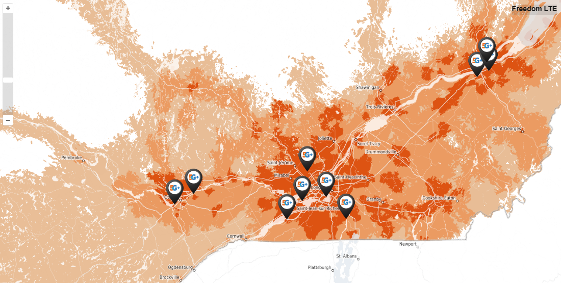 Freedom Mobile coverage in Quebec