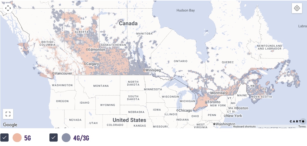 Public Mobile offers Canada-wide coverage with 4G LTE and 5G support. Public Mobile offers Canada-wide coverage with 4G LTE and 5G support.